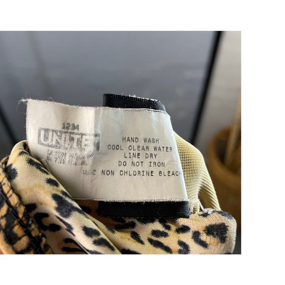 Vintage 1990s Leopard Print Halter Lace Up Bust High Cut Ome Piece Swimsuit M/L - Picture 10 of 10